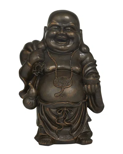 Peyton Lane Buddha Copper Polystone Meditating Sculpture In Gold