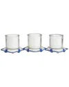 Peyton Lane Buoy 3-linked Candle Holder In Blue
