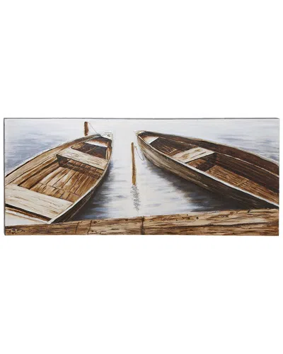Peyton Lane Canvas Coastal Boats Wall Art