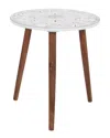 Peyton Lane Carved Accent Table In White