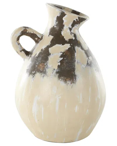 Peyton Lane Ceramic Antique Style Pot Decorative Vase In Nude