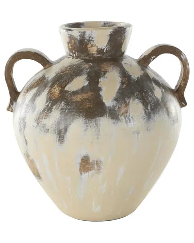 Peyton Lane Ceramic Antique Style Pot Decorative Vase In White