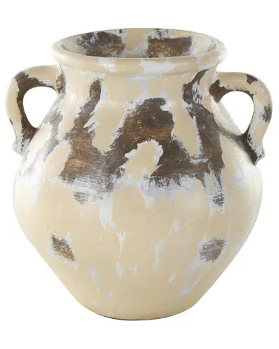 Peyton Lane Ceramic Antique Style Pot Decorative Vase In Neutral