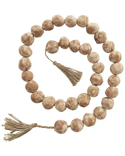 Peyton Lane Ceramic Handmade Round Intricately Shaped Large Distressed Beaded  Garland In Brown