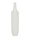 Peyton Lane Ceramic Stripe Texture Vase In White