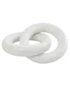 Peyton Lane Chain White Marble Geometric 2 Link Sculpture In White