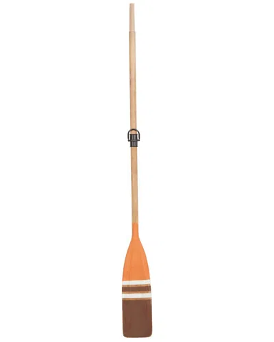 Peyton Lane Coastal And Orange Wood Oar Wall Art