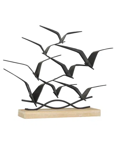 Peyton Lane Coastal Birds Sculpture In Black