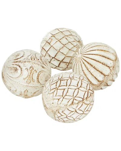 Peyton Lane Coastal Ceramic Orbs & Vase Filler Set In Neutral