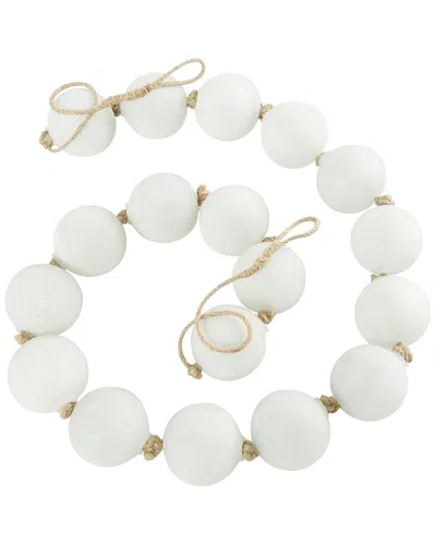 Peyton Lane Coastal Glass Garland With Tassel In White