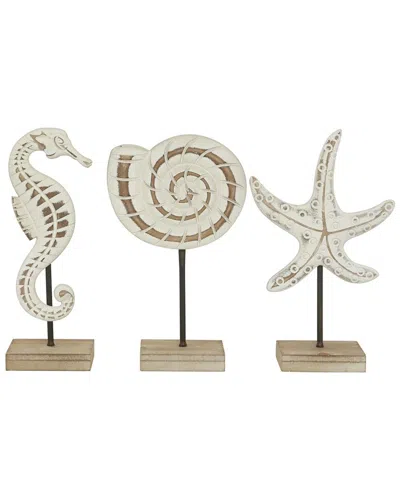 Peyton Lane Coastal Plastic Sculpture Set In Neutral