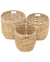 Peyton Lane Coastal Seagrass Storage Basket Set In Brown