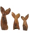 Peyton Lane Coastal Teak Wood Sculpture Set In Brown