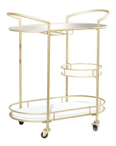 Peyton Lane Contemporary Bar Cart In Gold
