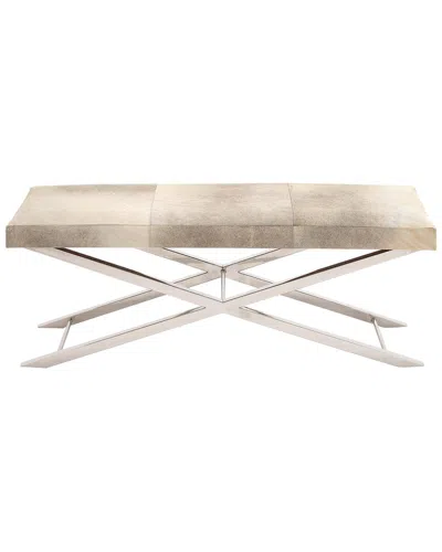Peyton Lane Contemporary Beige Stainless Steel Bench