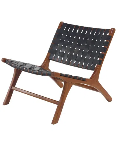 Peyton Lane Contemporary Black Wood Accent Chair