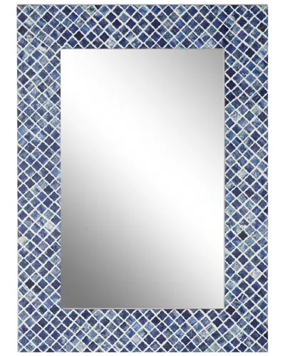 Peyton Lane Contemporary Bone Wall Mirror In Blue