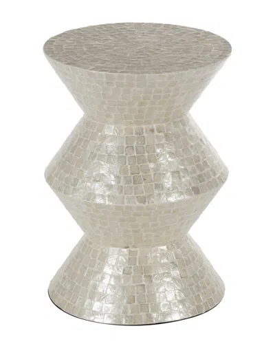 Peyton Lane Contemporary Capiz Shell Accent Table In Silver