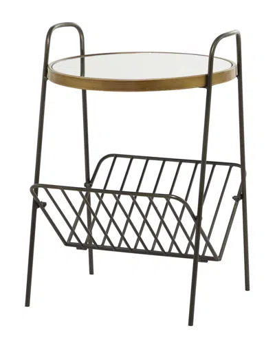Peyton Lane Contemporary Gold Metal Accent Table In Black