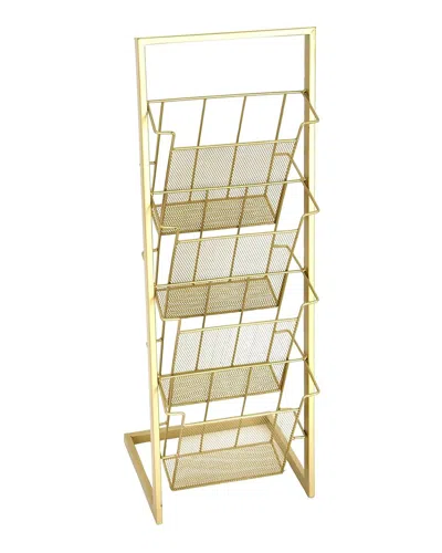 Peyton Lane Contemporary Metal Magazine Holder In Gold