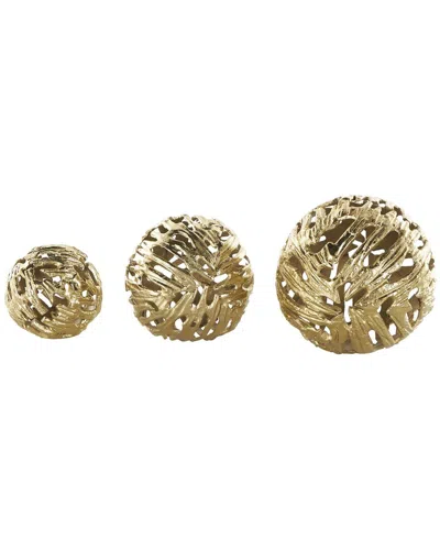 Peyton Lane Contemporary Metal Orbs & Vase Filler In Gold