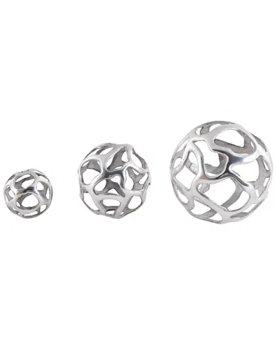 Peyton Lane Contemporary Metal Sculpture Set In Silver