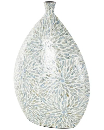 Peyton Lane Contemporary Mother-of-pearl Shell Vase In Blue
