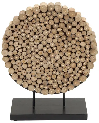 Peyton Lane Contemporary Nature Tan Teak Wood Sculpture