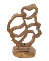 Peyton Lane Contemporary Nature Teak Wood Sculpture In Brown
