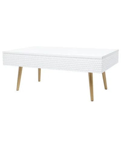 Peyton Lane Contemporary Rectangle Coffee Table In White