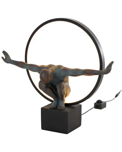 Peyton Lane Contemporary Resin Table Lamp In Black