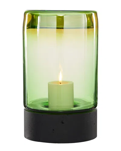 Peyton Lane Contemporary Round Candle Holder In Green