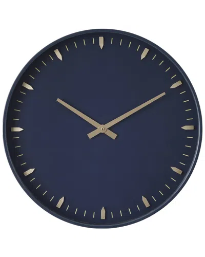 Peyton Lane Contemporary Round Dark Blue Glass Wall Clock
