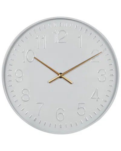 Peyton Lane Contemporary Round Metal Wall Clock In White