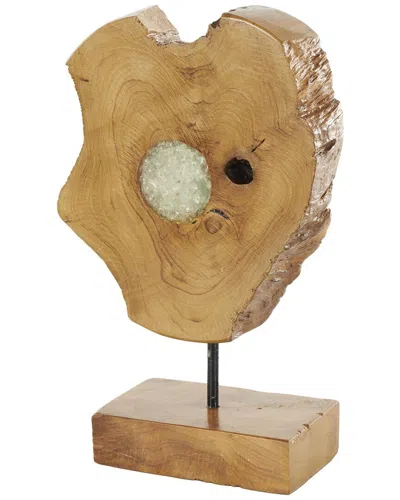 Peyton Lane Contemporary Teak Wood Sculpture In Brown