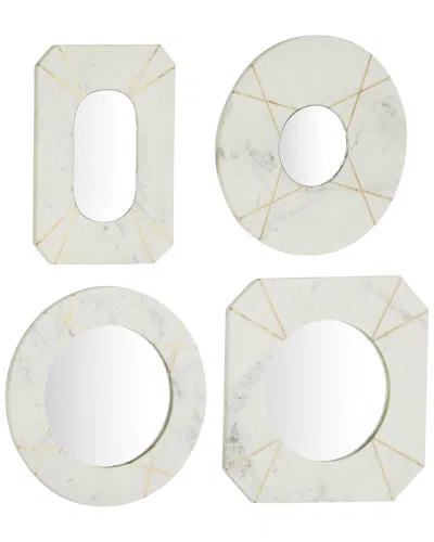Peyton Lane Contemporary Wall Mirror Set In White
