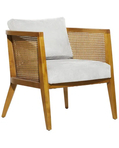 Peyton Lane Contemporary Wood And Rattan Armchair In Brown