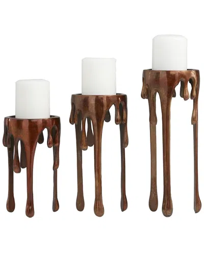 Peyton Lane Copper Aluminum Metal Abstract Pillar Decorative C In White