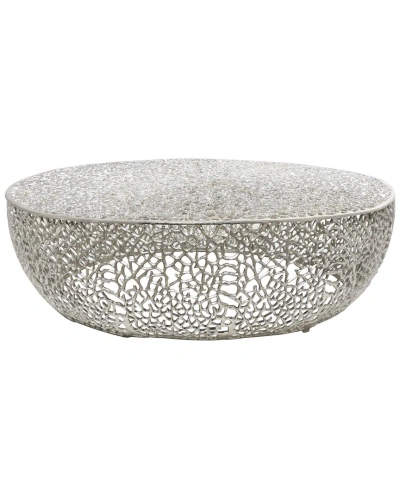 Peyton Lane Coral Abstract Coffee Table In Silver