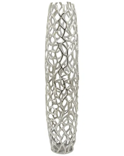 Peyton Lane Coral Aluminum Vase In Metallic