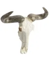 Peyton Lane Cow White Polystone Skull Wall Decor In White