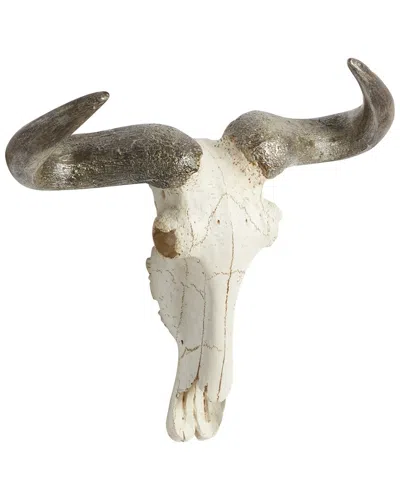 Peyton Lane Cow White Polystone Skull Wall Decor