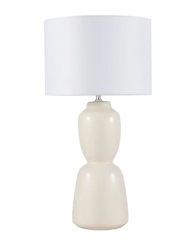 Peyton Lane Cream Ceramic Rounded Hourglass Table Lamp In Neutral