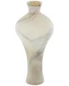 Peyton Lane Cream Glass Distressed Vase With Blue & Tan Texturing In White