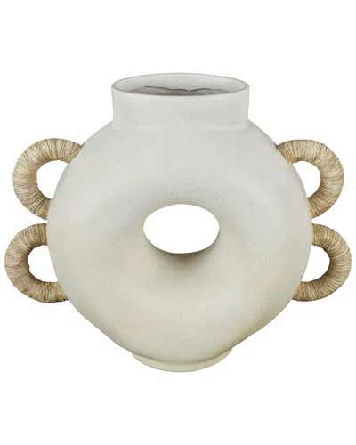 Peyton Lane Cream Resin Round Speckled Vase