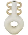 Peyton Lane Cream Resin Round Speckled Vase In White