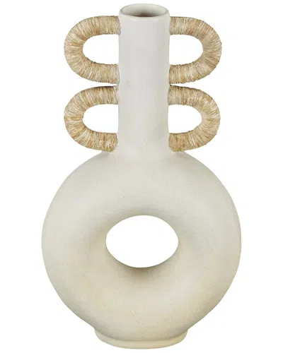 Peyton Lane Cream Resin Round Speckled Vase In Neutral