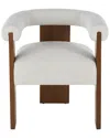 Peyton Lane Cream Polyester Curved Back Mid Centu