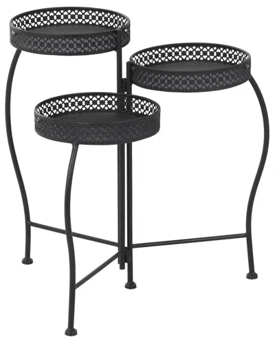 Peyton Lane Curved Folding 3-tier Plant Stand In Black