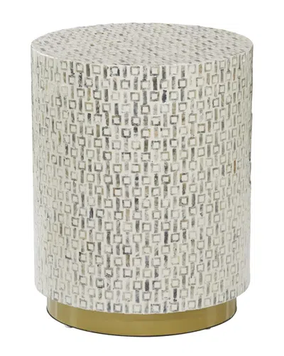 Peyton Lane Dnu Discontinued  Round Shell And Wood Geometric Table